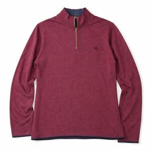 Robert Graham Sweater Mens - Medium - Pullover Quarter Zip Burgundy